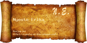 Nyeste Erika névjegykártya